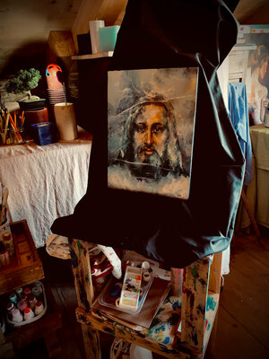 Enrica Toffoli in the Studio: L’Uomo della Sindone , in atelier