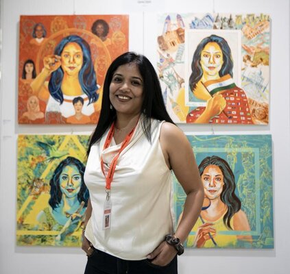 Anukta Mukherjee Ghosh in de studio: With my works at the Florence Biennale