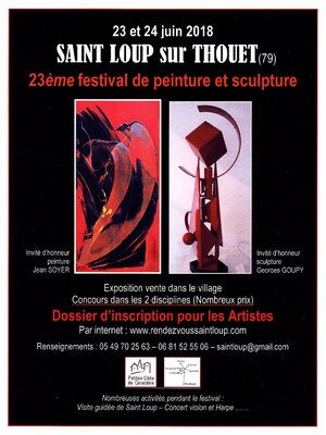 Jean Soyer im Studio: 2018 - Invité d'Honneur au festival de peinture et sculpture de SAINT LOUP sur THOUET en compagnie du sculpteur Georges GOUPY