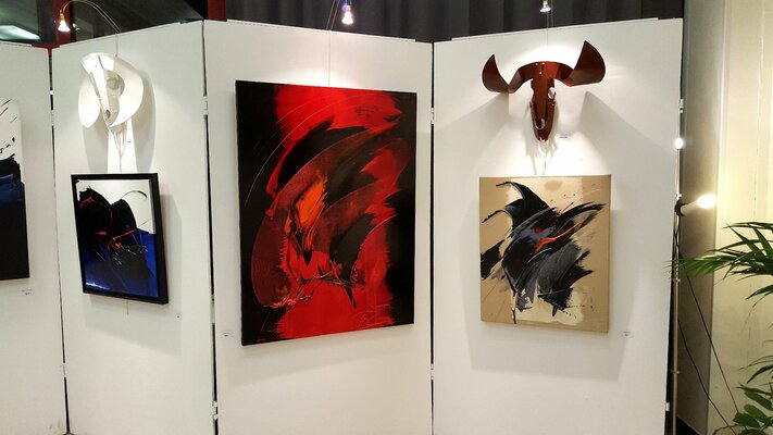 Jean Soyer im Studio: 2017 Invité d'Honneur au Salon Artistique de Rosny sous Bois avec le sculpteur Thomas Turner
