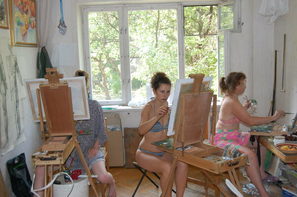 Aleksandr Breskin nello studio: Learning to work with oil. Classes in my studio.