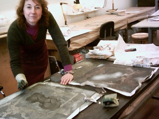 Isabel Ruíz Perdiguero in de studio: En el taller de grabado