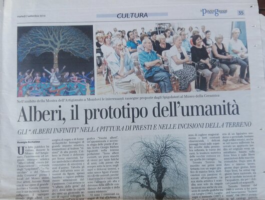Antonio Presti in de studio: Articolo sul settimanale cuneese "LA PIAZZA GRANDE" a seguito della mostra personale al MUSEO DELLA CERAMICA di MONDOVI' (Cuneo)  nell'agosto del  2014