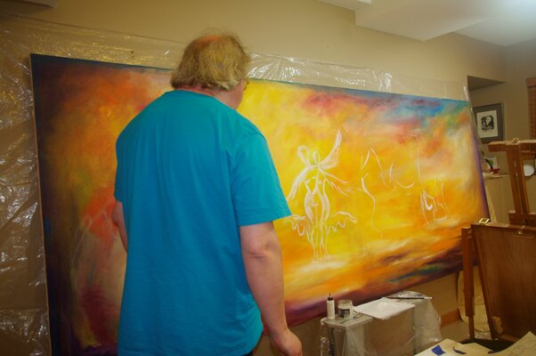 Vladimir Kolosov nello studio: "Metaphysics of love" work in progress