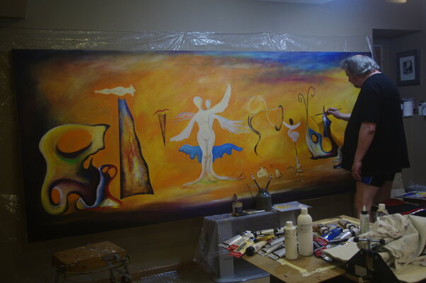 Vladimir Kolosov nello studio: "Metaphysics of love" work in progress - final details
