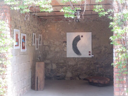 Kerstin Franz en el estudio: Bild aus der letzten Ausstellung - mehr dazu gerne hier- art-franz.de