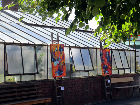 Kerstin Franz en el estudio: Aktuelle Ausstellung - mehr unter #atelierbernbach