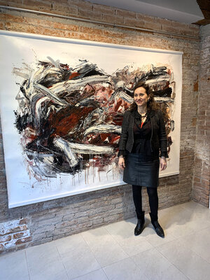 Krisztina Horvath in de studio: At the opening of my solo exhibition 'Nocturnes' in Venice, Italy at gallery Artespaziotempo (Campo Ghetto Nuovo 2877)