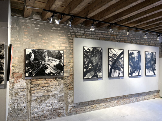 Krisztina Horvath in de studio: Part of my solo exhibition 'Nocturnes' in Venice, Italy at gallery Artespaziotempo