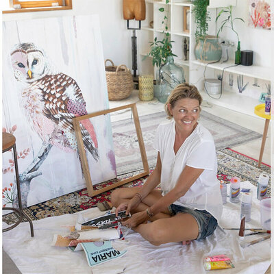 Irene Hoff in the Studio