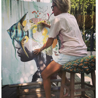 Irene Hoff in the Studio