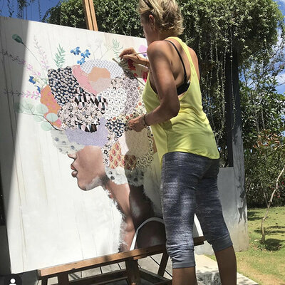 Irene Hoff in the Studio