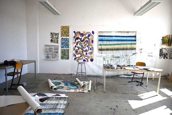 Sumit Mehndiratta im Studio: Studio space in Berlin, Germany.