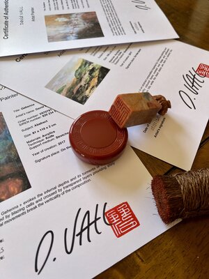 David Vall nello studio: Chaque œuvre est accompagnée d'un certificat d'authenticité portant ma signature et mon sceau d'artiste