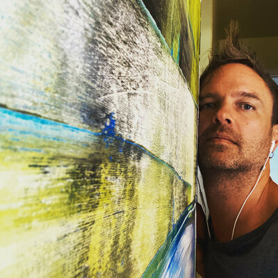 Preston M. Smith (Pms) nello studio: Feeling good with my painting "Totally Rad"