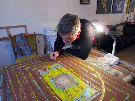 Jörg "Yogi" Schäfer in de studio: Einblick ins Atelier / #atelierbernbach