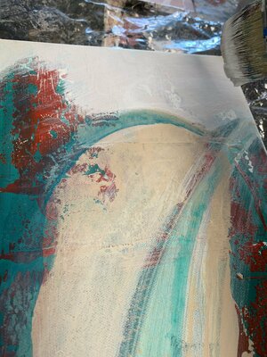 Sangie en el estudio: Ongoing artwork - Travail en cours dans l'atelier - 2020