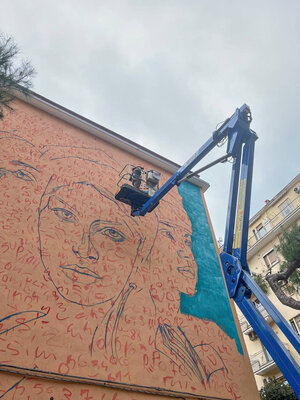 Antonio Cotecchia in the Studio: Murale Salerno