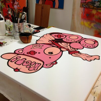 Ewen Gur im Studio: Working on large paintings at my Berliner Studio (2)