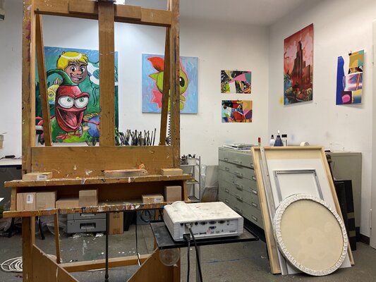 Heribert Heere in de studio: im Münchener Atelier