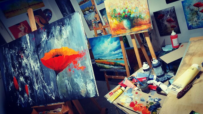 Eric Bruni in de studio: Atelier de l'artiste peintre BRUNI