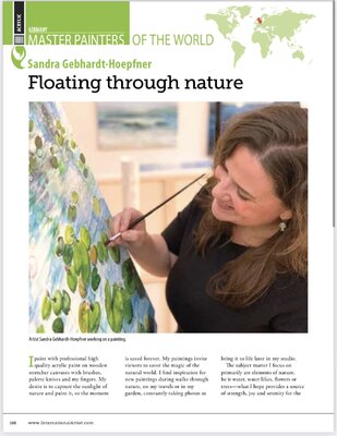 Sandra Gebhardt-Höpfner nello studio: International Artist Magazine - "Master Painters Of The World" issue October/November 2023, 4 pages article about me and my art.