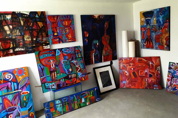 Jaime Lupercio en el estudio: Pequeño espacio dentro de mi estudio en donde muestro obra disponible para coleccionistas.