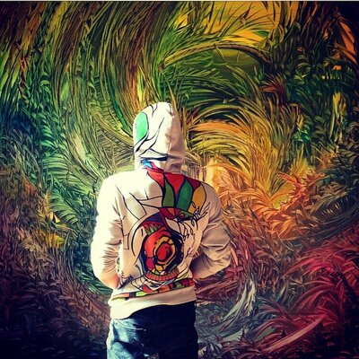 Sylvain Stellaire nello studio: Peinture murale à l’huile et pinceaux session intense et énergique d’environ  dix heures .