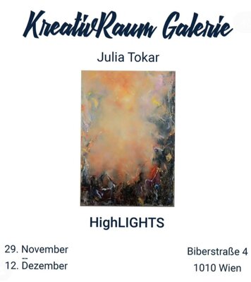 Julia (Iuliia) Tokar im Studio: Exhibition in Vienna "Catch in a moment ", 2023