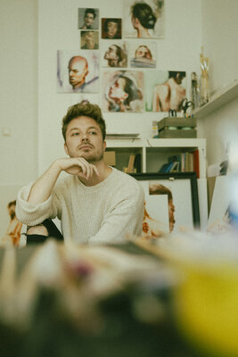 Lukas Moll in de studio
