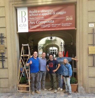 Alessandro Piras nello studio: Rimini, 2018 - Biennale del disegno with my peers.