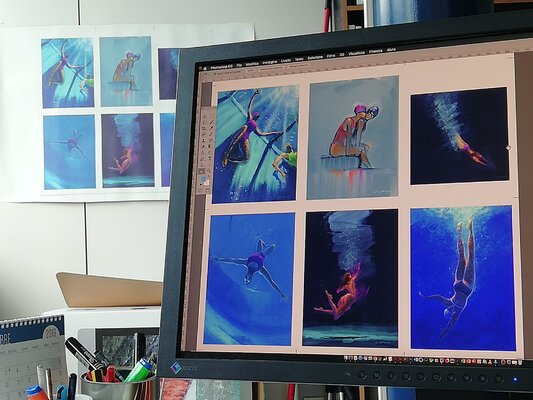 Alessandro Piras nello studio: I always check my digital painting using my Eizo monitor display