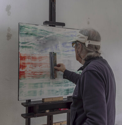 Anando Arnold in the Studio: Anando Arnold bei der Arbeit