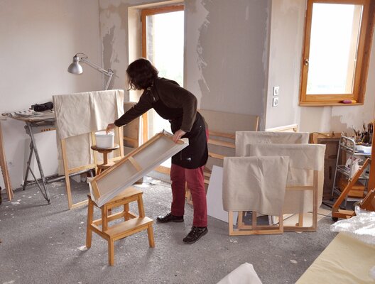 Anne Baudequin im Studio: In the studio