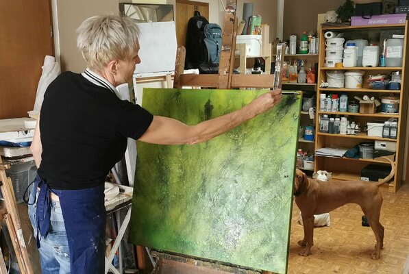 Eva Vogt en el estudio