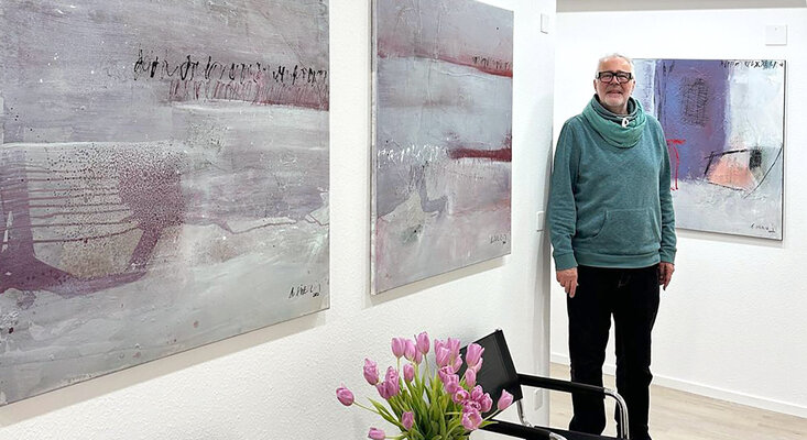 Robert Süess in de studio: Ausstellung in Privatpraxis