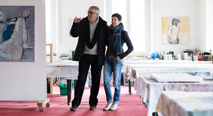 Robert Süess in de studio: Fachgespräch im Atelier