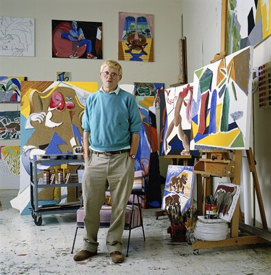 David Hockney en el estudio