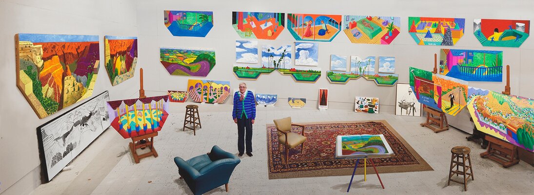 David Hockney en el estudio
