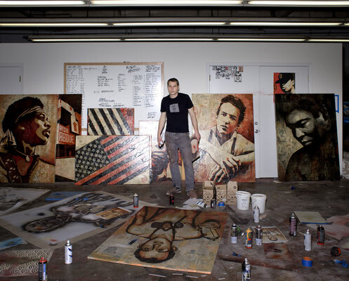 Shepard Fairey in the Studio