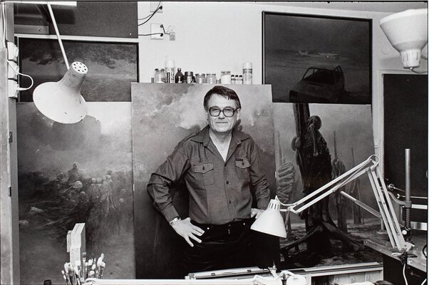 Zdzislaw Beksinski in de studio