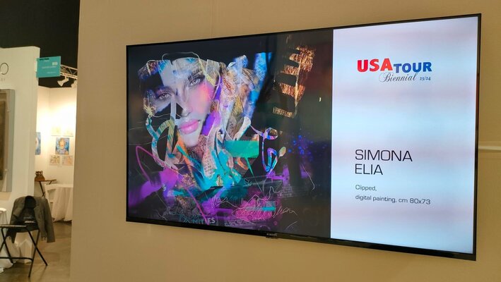 Simona Elia dans le studio: My painting Clipped at Usa Tour '23/'24