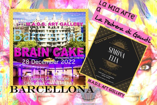 Simona Elia dans le studio: My art @ Casa Milà- La Pedrera by Gaudì- organized by M.A.D.S. Art Gallery based in Milan