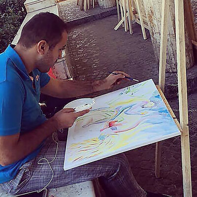 Rosario Annunziata im Studio: Estemporanea di Pittura