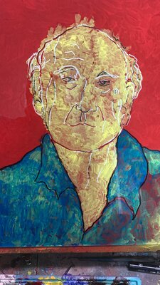 Juan Pinilla Pinilla Gonzalez in the Studio: obra en metacrilato, 60/40 cm. 250€