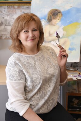 Olga Sokurenko in de studio