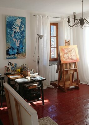 Klaus Feuchtinger in de studio: Atelier des Künstlers in Brezzo di Bedero