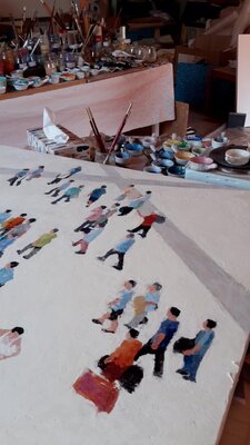 Luciana Mathioudakis en el estudio: Pigments and wax