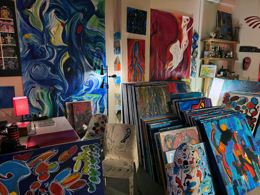 Nathalie Gribinski in de studio: This is part of my art studio.