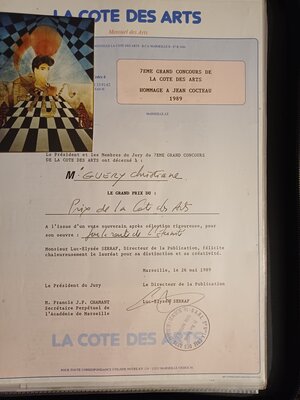 Christiane Guerry im Studio: Grand Prix de la Côte des Arts Hommage à Jean Cocteau